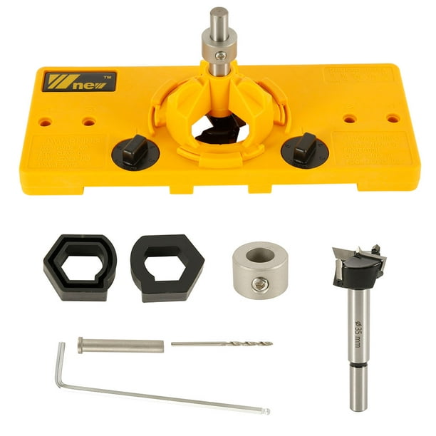 35mm for Cabinet Hinge Jig Drilling Wood Hole Saw Drill Locator Guide Tools Set 